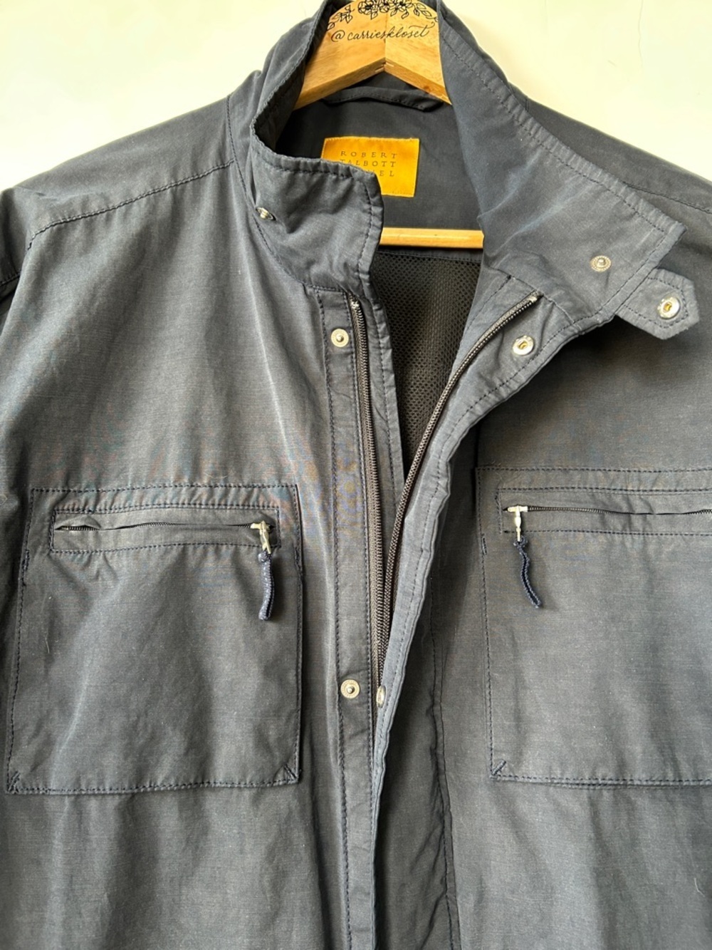 Robert Talbott Carmel Blue Windbreaker Jacket size XL - Picture 6 of 7